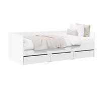 vidaXL Cama de día con cajón con cabecera Blanco Madera de ingeniería