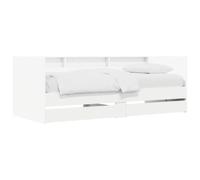 vidaXL Cama de día con cajón con Estante Blanco Madera de ingeniería