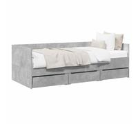vidaXL Cama de día con cajón Gris Hormigón Madera de ingeniería