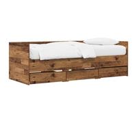 vidaXL Cama de día con cajón Madera Envejecida Madera de ingeniería