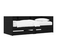 vidaXL Cama de día con cajón Roble Negro Madera de ingeniería