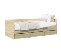 vidaXL Cama de día con cajón Roble Sonoma Madera de ingeniería