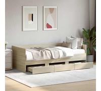 vidaXL Cama de día con cajón Roble Sonoma Madera de ingeniería