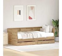 vidaXL Cama de día Roble artisan 100 x 200 cm Madera de ingeniería
