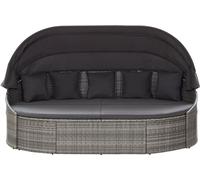 vidaXL: Cama de exterior para relajación con toldo, color gris