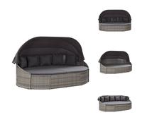 vidaXL: Cama de exterior para salón con toldo, color gris - Camas de jardín