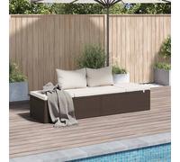 vidaXL Cama de jardín 195x60 cm ratán sintético marrón