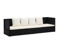 Vidaxl Cama de Jardín 200x60 Cm Ratán Sintético Gris, Negro Black and white