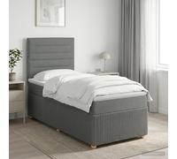 vidaXL Cama de muelles con LED y colchón Gris oscuro 80 x 200 cm Tela