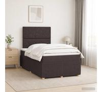 vidaXL Cama de muelles con LED y colchón Marrón Oscuro 120 x 200 cm