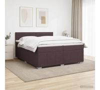vidaXL Cama de muelles con LED y colchón Marrón Oscuro 200 x 200 cm