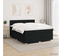 vidaXL Cama de muelles con LED y colchón Negro 180 x 200 cm Tela