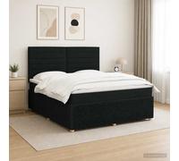 Cama boxspring con somier y colchón LED, color , 180 x 200 cm, tapizada en tela
