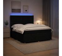 vidaXL Cama de muelles con LED y colchón Negro 180 x 200 cm Tela