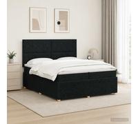 vidaXL Cama de muelles con LED y colchón Negro 200 x 200 cm Tela