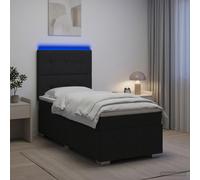 VidaXL LED Boxspringbed pone Matras Zwart 90 x 200 cm Stof
