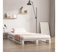 vidaXL Cama de palets madera maciza pino blanca individual 90x190 cm