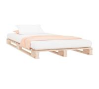 vidaXL Cama de palets de madera maciza de pino 75x190 cm