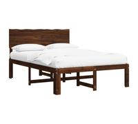 vidaXL Cama doble con cabecero ROSTOCK Marrón Oscuro 140 x 190 cm