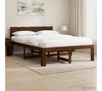 vidaXL Cama Doble con cabecero Rostock Marrón Oscuro 140 x 200 cm