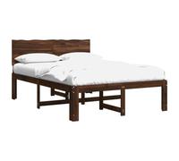 vidaXL Cama doble con cabecero ROSTOCK Marrón Oscuro 140 x 200 cm