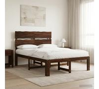 vidaXL Cama Doble con cabecero Rostock Marrón Oscuro 150 x 200 cm
