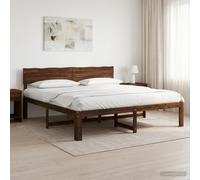 vidaXL Cama Doble con cabecero Rostock Marrón Oscuro 180 x 200 cm