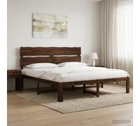 vidaXL Cama Doble con cabecero Rostock Marrón Oscuro 180 x 200 cm