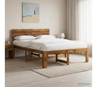 vidaXL Cama Doble con cabecero Rostock Natural 140 x 200 cm