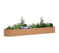 vidaXL Cama elevada Marrón 400 x 80 x 44 cm Acero, Maceta de Acero estilosa, decoración Moderna para el jardín, Soporte Elevado Minimalista, Accesorio Durable para terrazas
