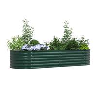 vidaXL Cama elevada Verde 240 x 80 x 44 cm Acero, Maceta de Acero estilosa, decoración Moderna para el jardín, Soporte Elevado Minimalista, Accesorio Durable para terrazas