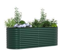 vidaXL Cama elevada 240 x 80 x 81 cm Verde Acero – Maceta de acero estilosa