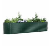 vidaXL Cama elevada 400 x 80 x 81 cm Acero – Maceta minimalista Verde para jardín