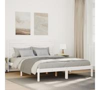 vidaXL Cama extralarga sin colchón madera maciza blanca 140x210 cm