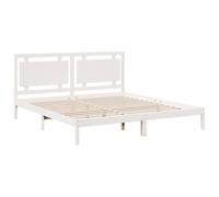 vidaXL Cama extralarga sin colchón Madera Maciza Blanca 200x210 cm