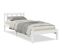 vidaXL Cama extralarga madera maciza de pino blanca individual 100x210 cm sin colchón