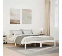 vidaXL Cama extralarga sin colchón madera maciza pino blanca 140x210 cm