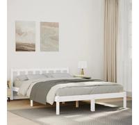 vidaXL Cama extralarga sin colchón madera maciza pino blanca 140x220cm