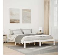 vidaXL Cama extralarga sin colchón madera maciza pino blanca 160x210cm