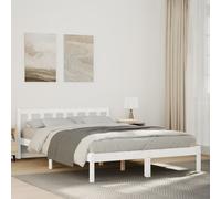 vidaXL Cama extralarga sin colchón madera maciza pino blanca 160x210cm