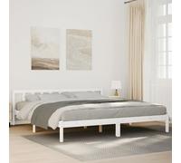 vidaXL Cama extralarga sin colchón madera maciza pino blanca 180x220cm