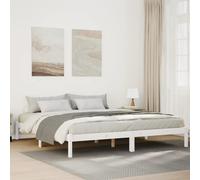 vidaXL Cama extralarga sin colchón madera maciza pino blanca 200x210cm