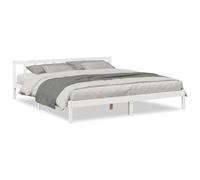 vidaXL Cama extralarga sin colchón madera maciza de pino blanca 200x220 cm