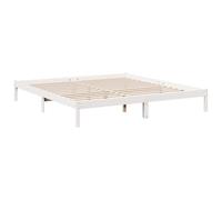 vidaXL Cama extralarga de madera maciza de pino blanca 200x220 cm sin colchón