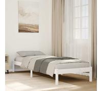 vidaXL Cama extralarga sin colchón madera maciza pino blanca 80x210 cm