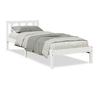 vidaXL Cama extralarga sin colchón madera maciza de pino blanca 90x210 cm
