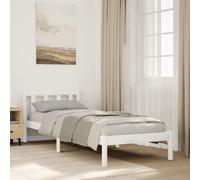 vidaXL Cama extralarga sin colchón madera maciza pino blanca 90x220 cm