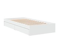 VidaXL Cama Individual Con Cajones de Madera de Ingeniería Blanco 100x200 cm - Estructura Con Almacenaje