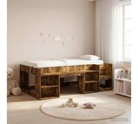 vidaXL Cama Infantil con Almacenamiento 80 x 200 cm Multicolor Roble ahumado