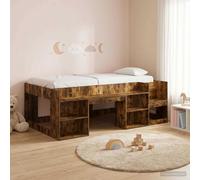 vidaXL Cama Infantil con Almacenamiento Roble Ahumado 90 x 200 cm